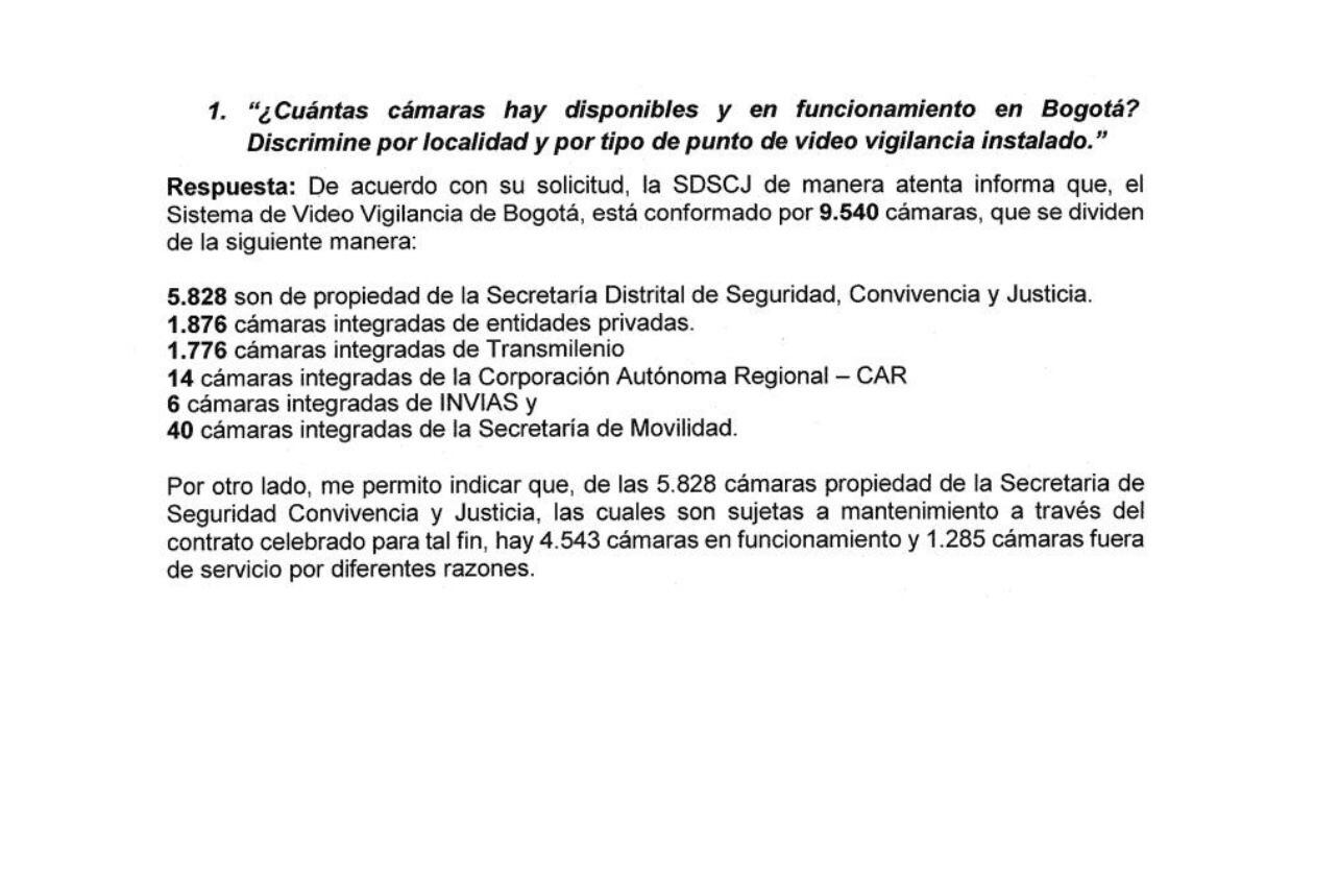 Una de las respuestas a la representante Carolina Arbeláez.