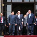 Altos funcionarios de la OEA se reunieron con el presidente de Perú Pedro Castillo. Foto: AFP.