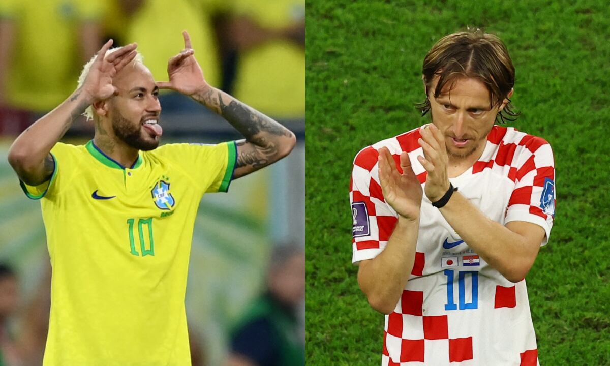 Neymar y Luka Modric. Qatar 2022. 
 Foto: REUTERS/Annegret Hilse//REUTERS/Lee Smith