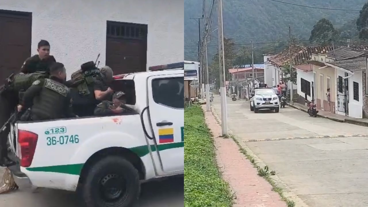 En video quedó registrado el momento en que los uniformados heridos fueron trasladados en una patrulla de la Policía.