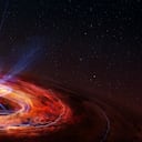 Ilustración de una estrella que colapsa sobre sí misma para formar un agujero negro, creada el 13 de enero de 2020.