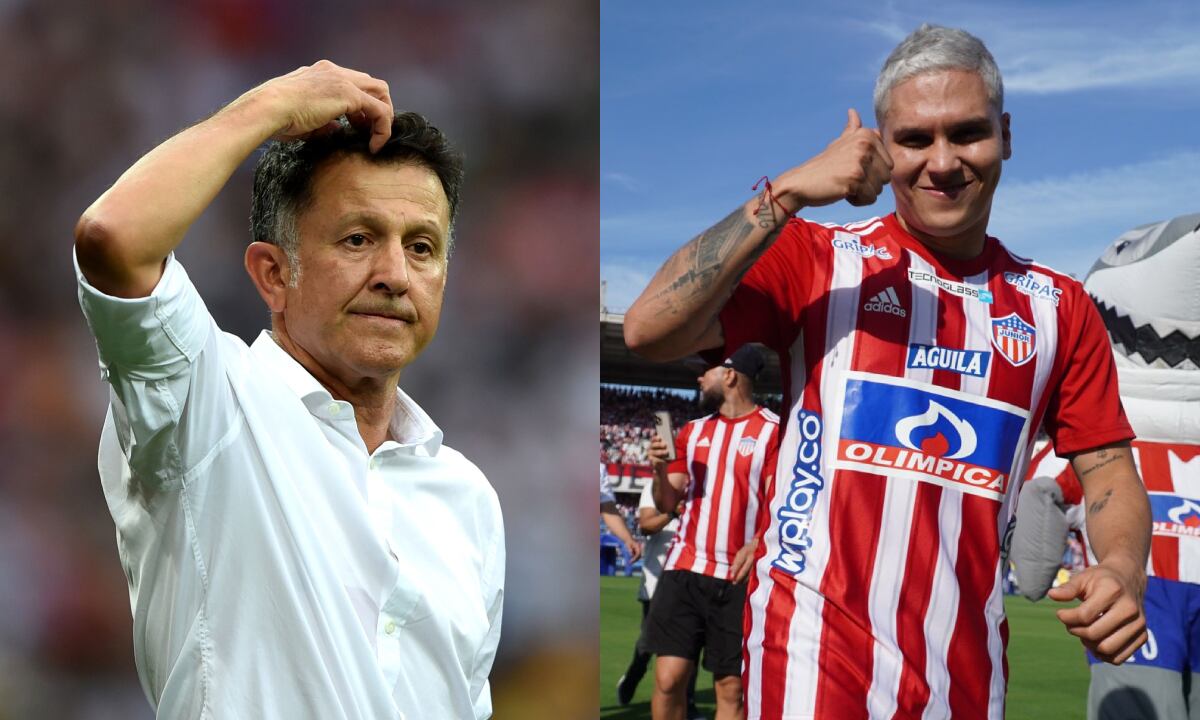 Juan Carlos Osorio y Juan Fernando Quintero. Foto: Getty Images/Tom Dulat - FIFA/FIFA//Twitter Club Junior FC (@JuniorClubSA).