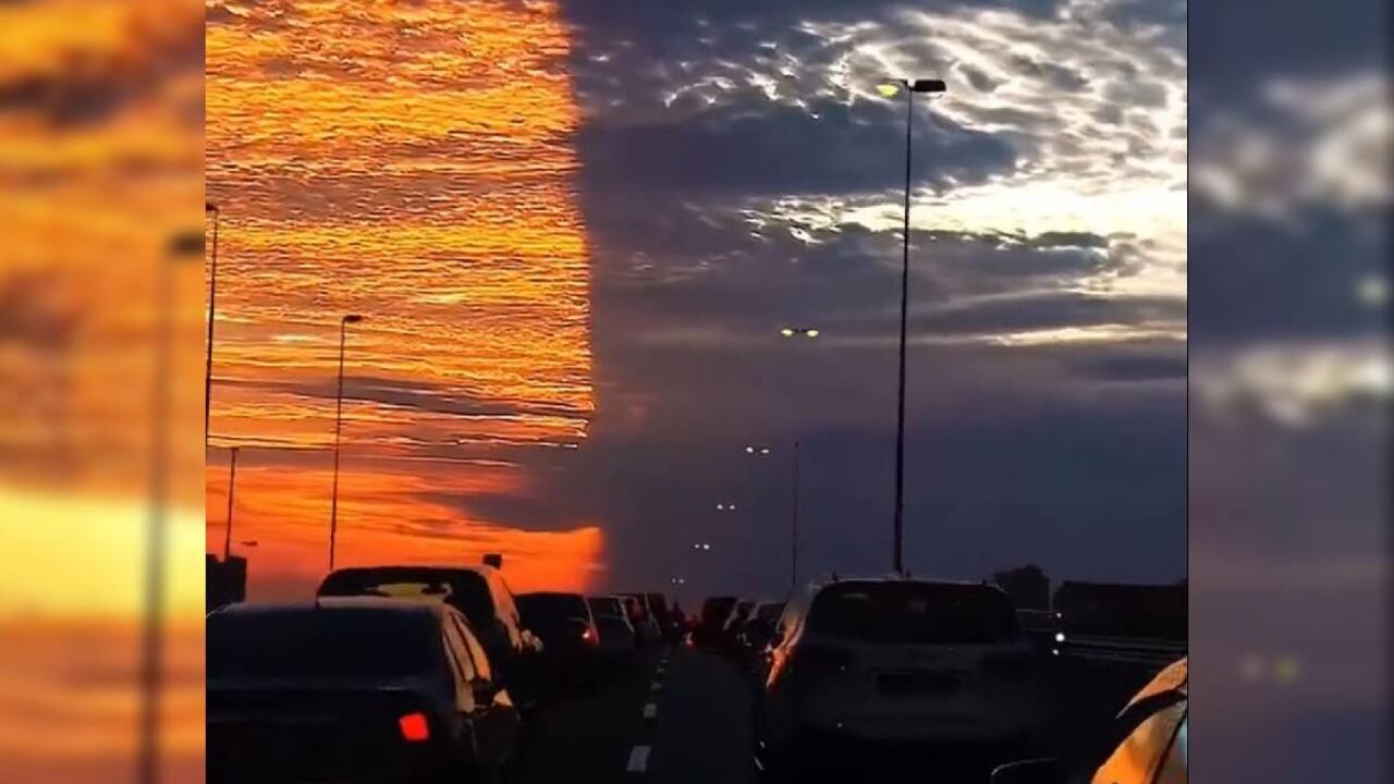 El espectáculo visual se atribuye a la sombra proyectada por una colosal nube situada bajo el horizonte