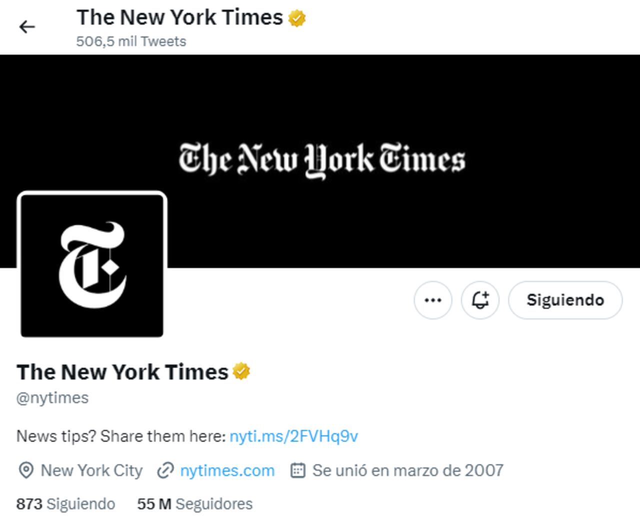 Foto: Twitter @nytimes.