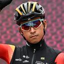 VENOSA, ITALY - MAY 09: Santiago Buitrago of Colombia and Team Bahrain - Victorious prior to the 106th Giro d'Italia 2023, Stage 4 a 175km stage from Venosa to Lago Laceno 1059m / #UCIWT / on May 09, 2023 in Venosa, Italy. (Photo by Stuart Franklin/Getty Images,)