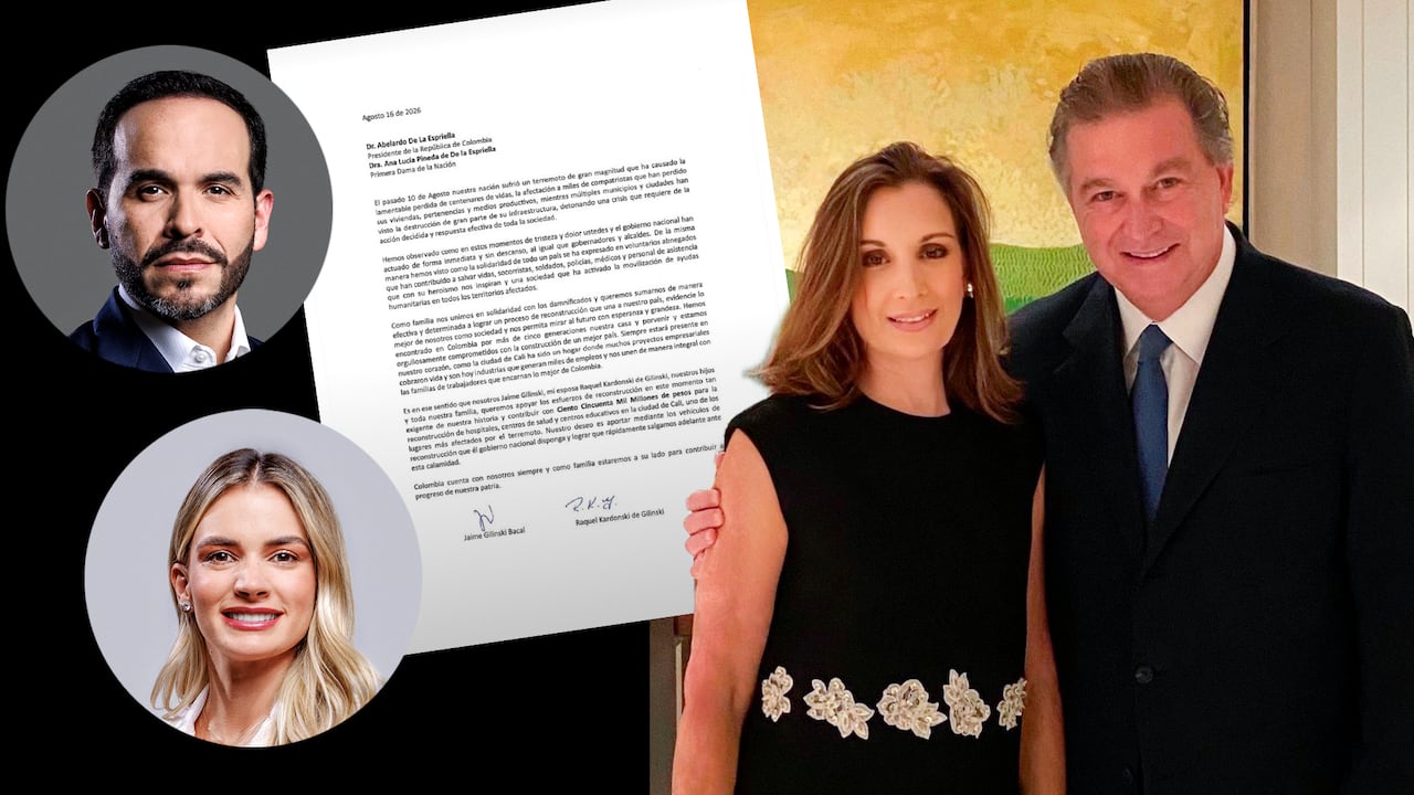 El empresario Jaime Gilinski y su esposa Raquel Kardonski le enviaron una carta al presidente Abelardo De La Espriella y la primera dama Ana Lucía Pineda.