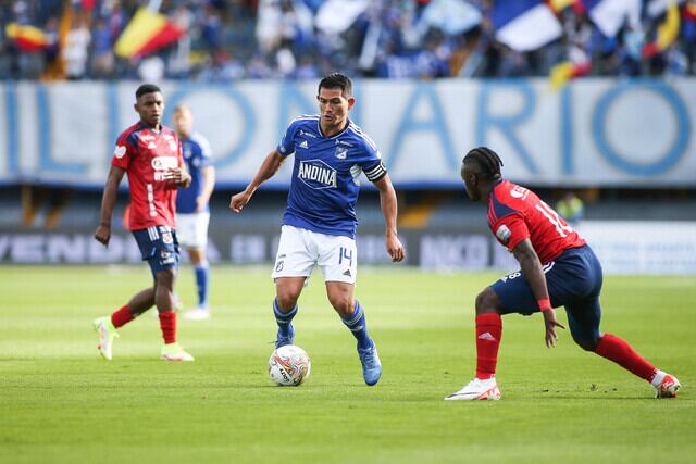 David Mackalister Silva en el partido entre Millonarios y Medellín (fecha 3- cuadrangulares).