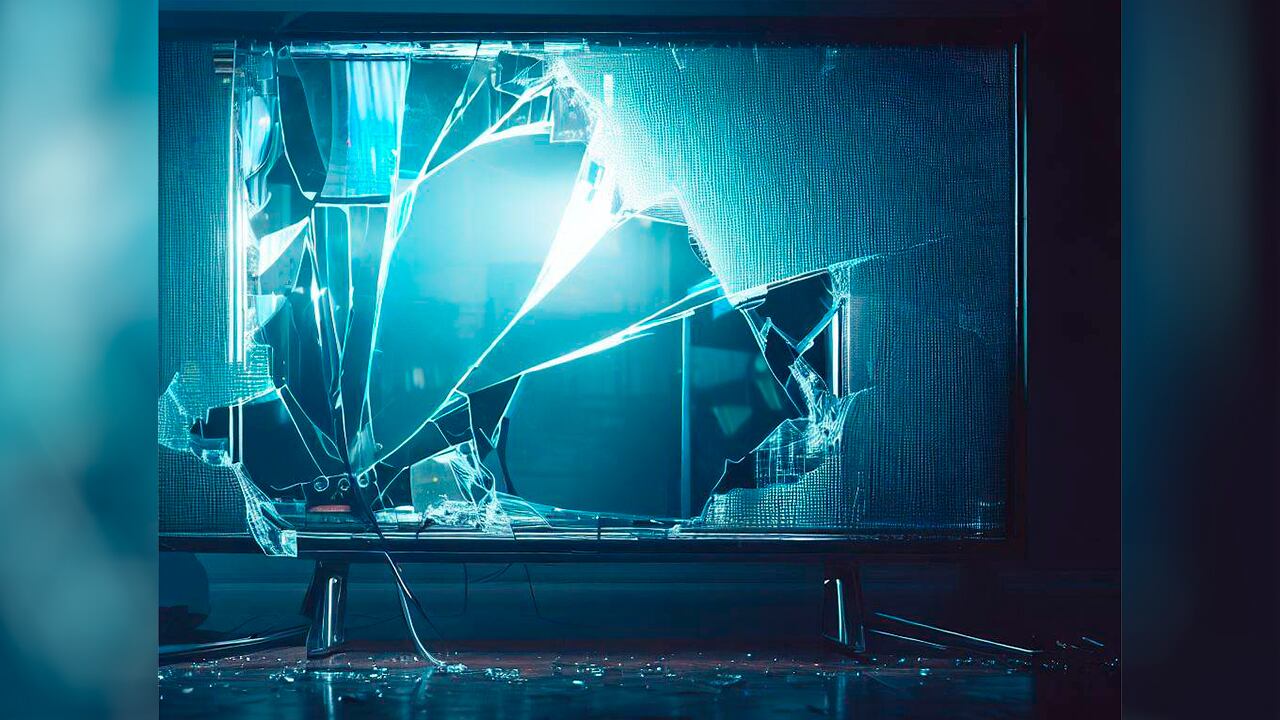 Ilustración de un SmartTv dañado