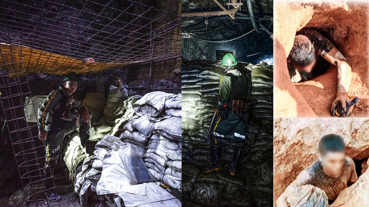 Grupos de 15 hombres se alistan cada dos semanas para internarse en túneles clandestinos en Segovia y Buriticá.