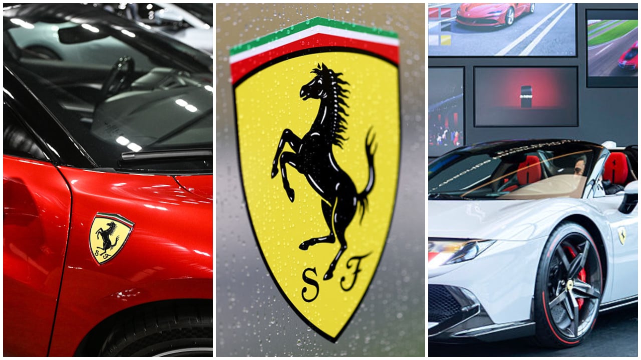 De izquierda a derecha, el 296 GTS y el Testarrosa, vehículos de Ferrari