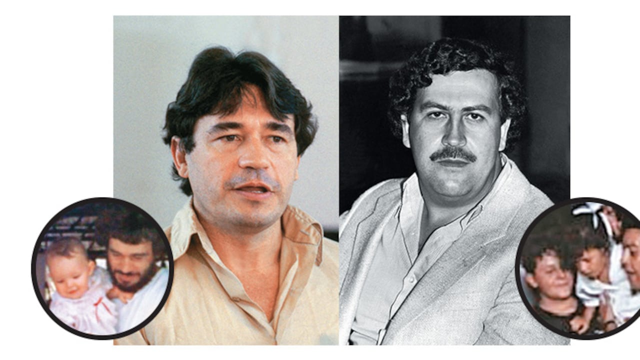 Carlos Lehder y su hija Mónica, y Pablo Escobar y sus hijos Manuela y Juan Pablo.