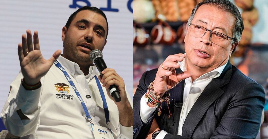 Gobernador de Bolívar, Yamil Arana y el presidente de Colombia, Gustavo Petro.
