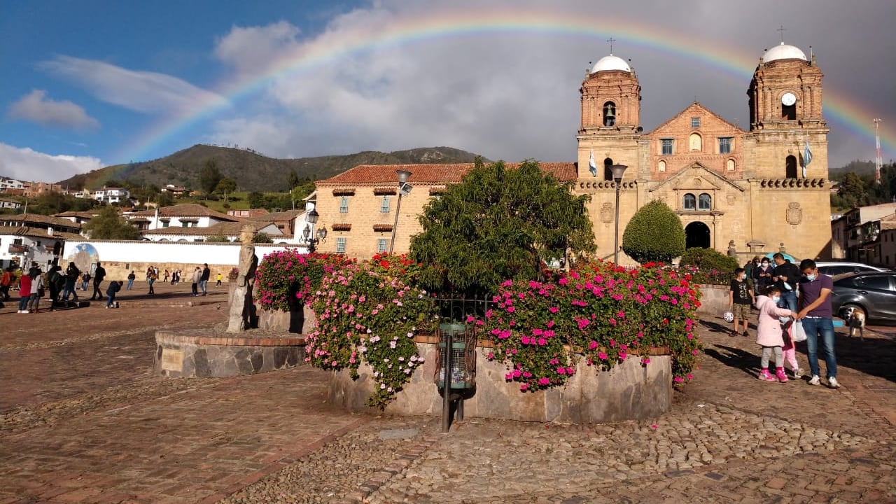 Parque principal de Monguí, Boyacá.