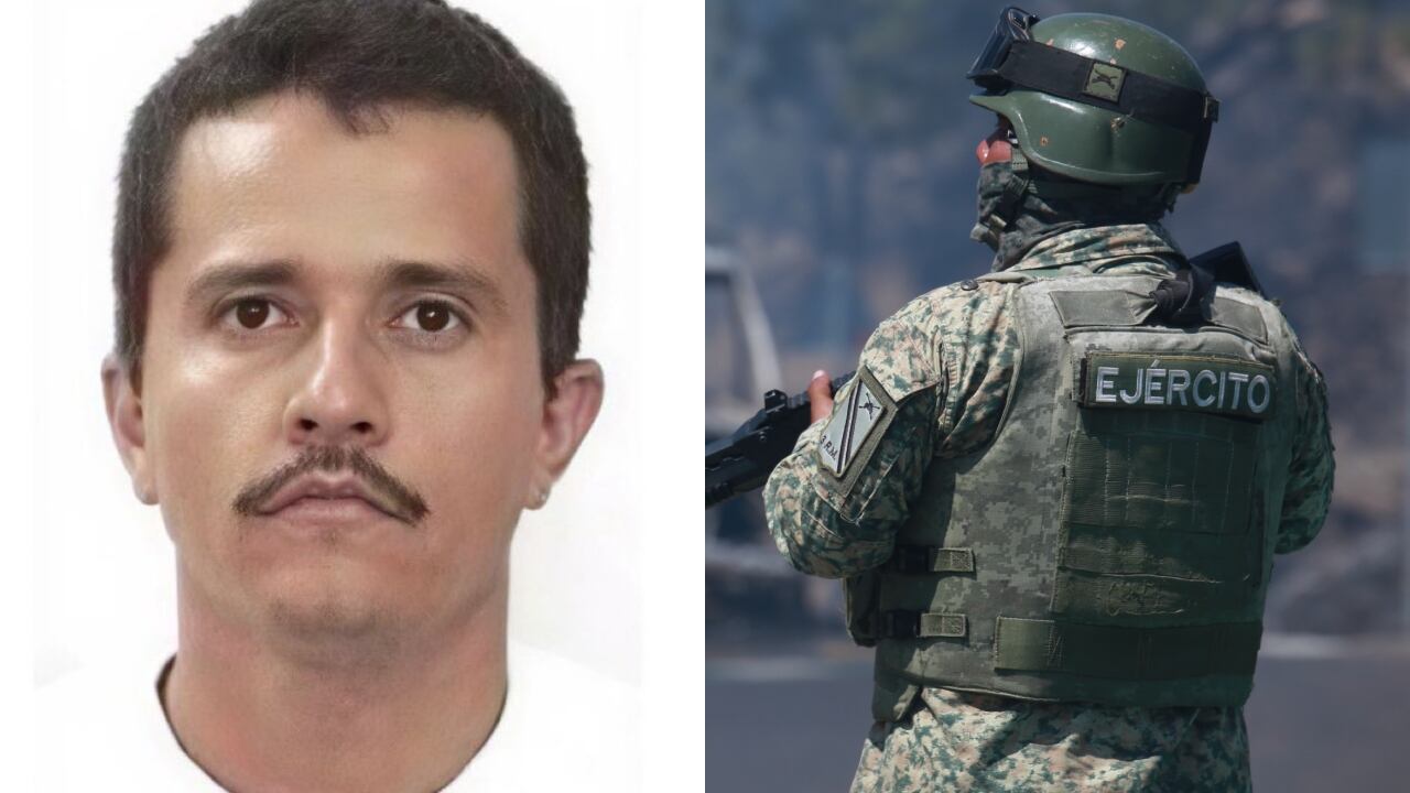 De izquierda a derecha: Nemesio Oseguera Cervantes, alias el Mencho, y el ejército mexicano.