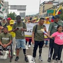 Militares heridos en combate marcharon en las movilizaciones del 21 de abril contra el Gobierno de Gustavo Petro.