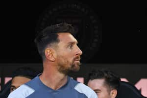 Lionel Messi en el duelo con Cruz Azul.