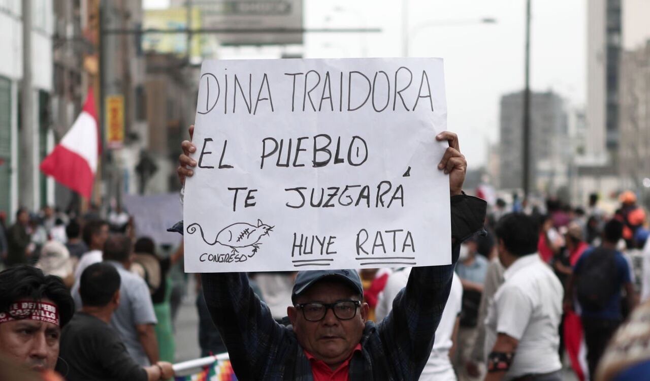 Los manifestantes están en contra del gobierno de Dina Boluarte