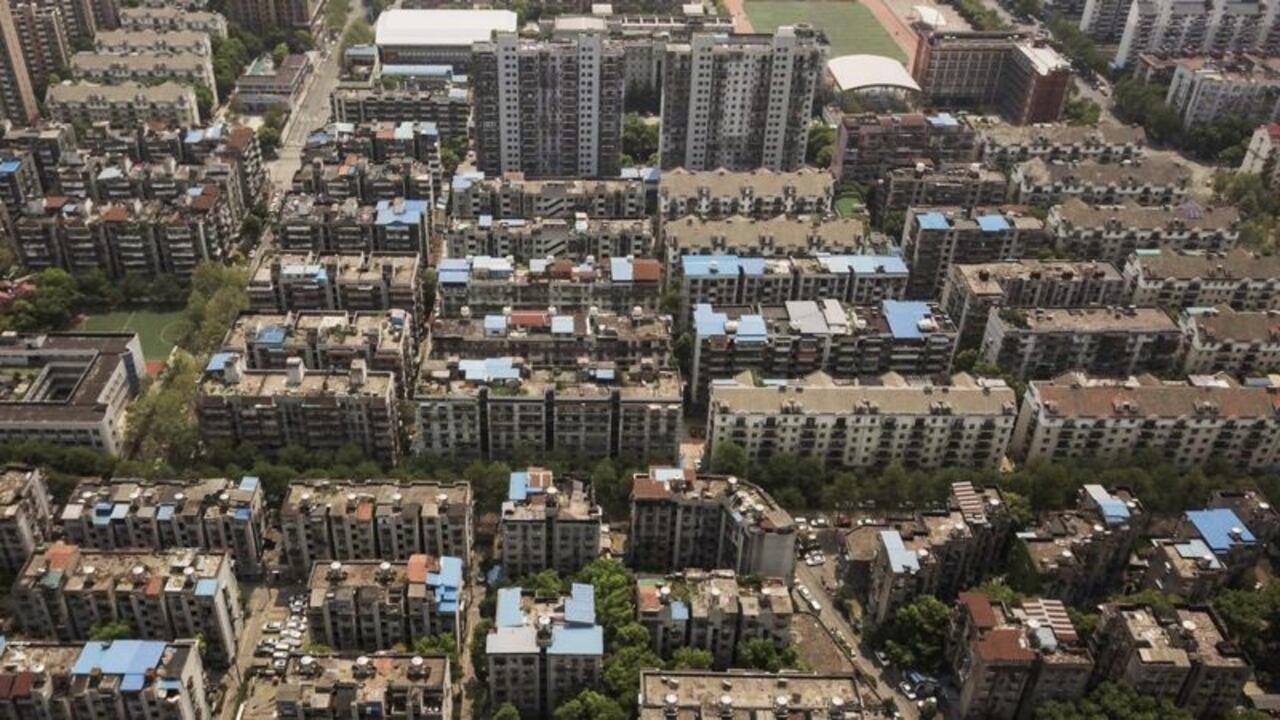 Edificios residenciales en Wuhan, China.