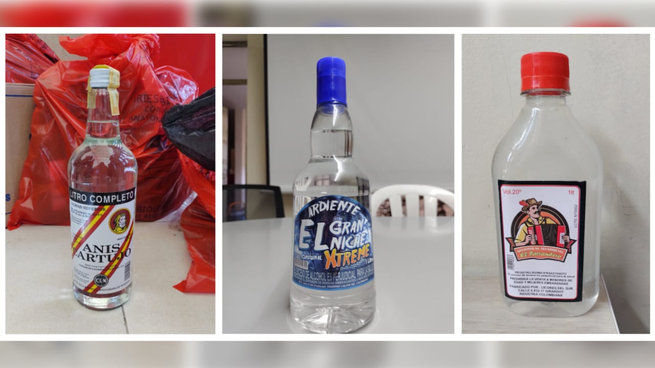 Licores con alerta sanitaria del Invima.