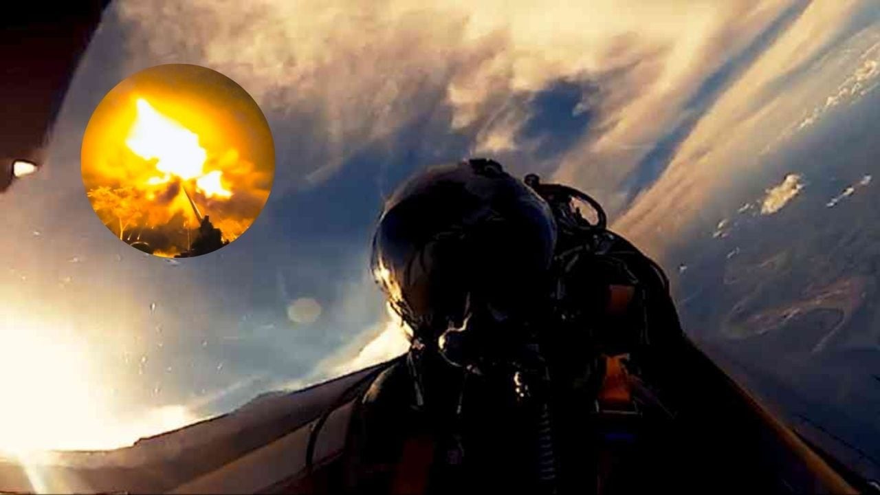 La vista aérea desde un avión Kfir, desde donde se habría realizado el bombardeo contra las disidencias de las Farc en Norte de Santander.