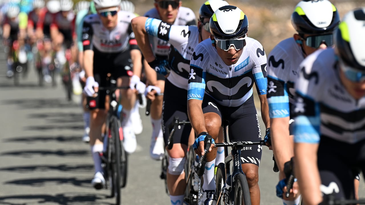 MURCIA, SPAIN - FEBRUARY 15: Nairo Quintana of Colombia and Team Movistar competes during the 45th Vuelta Ciclista a la Región de Murcia "Costa Calida" 2025 a 199.6km one day race from Jumilla to Murcia on February 15, 2025 in Murcia, Spain. (Photo by Tim de Waele/Getty Images)
