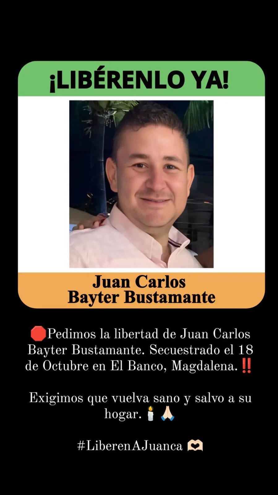 Empresario secuestrado en El Banco, Magdalena.