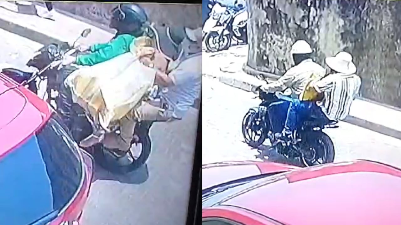 Momento de la fuga de los supuestos ladrones en Cartagena.