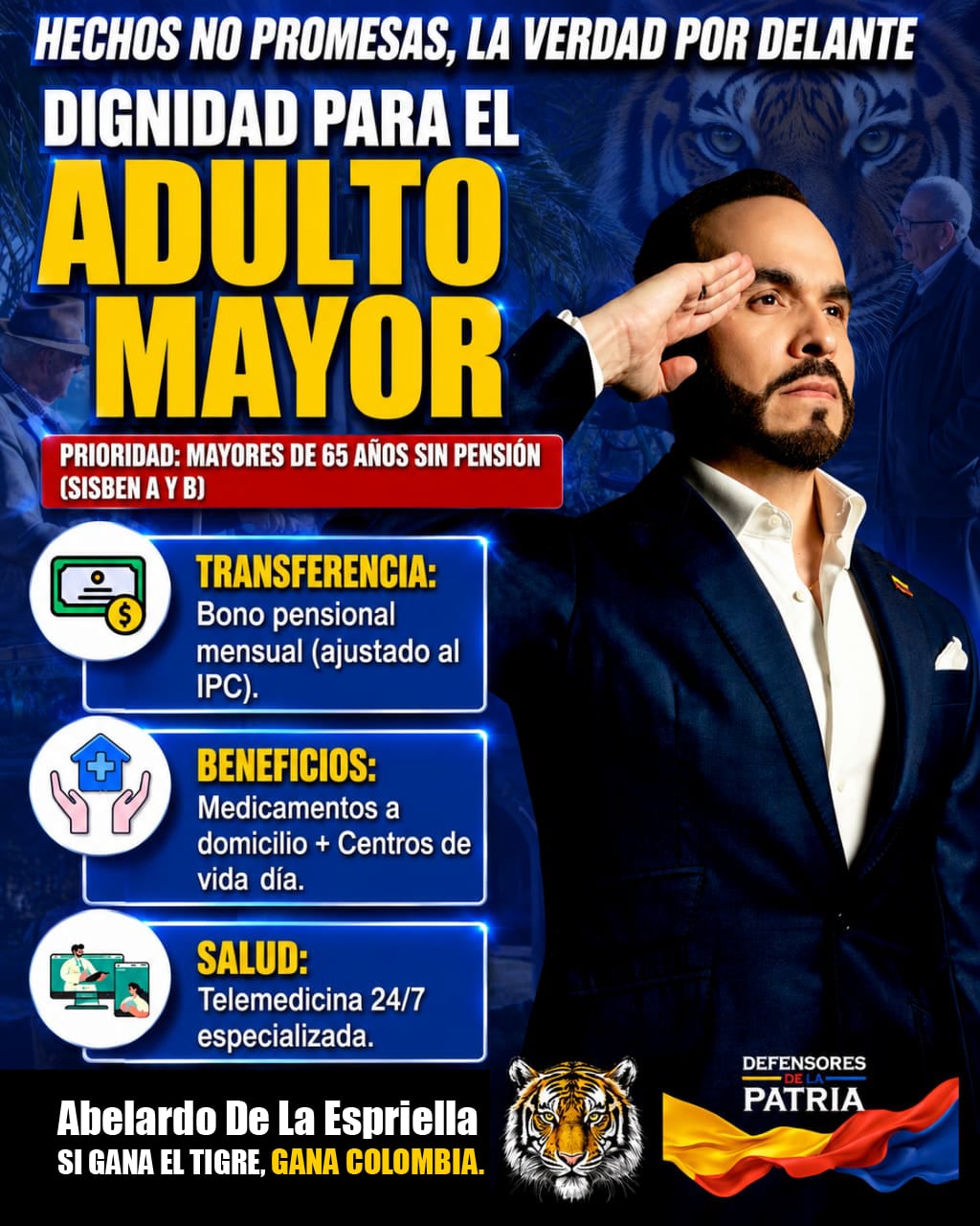 La propuesta el candidato Abelardo de la Espriella sobre dignidad para el adulto mayor.