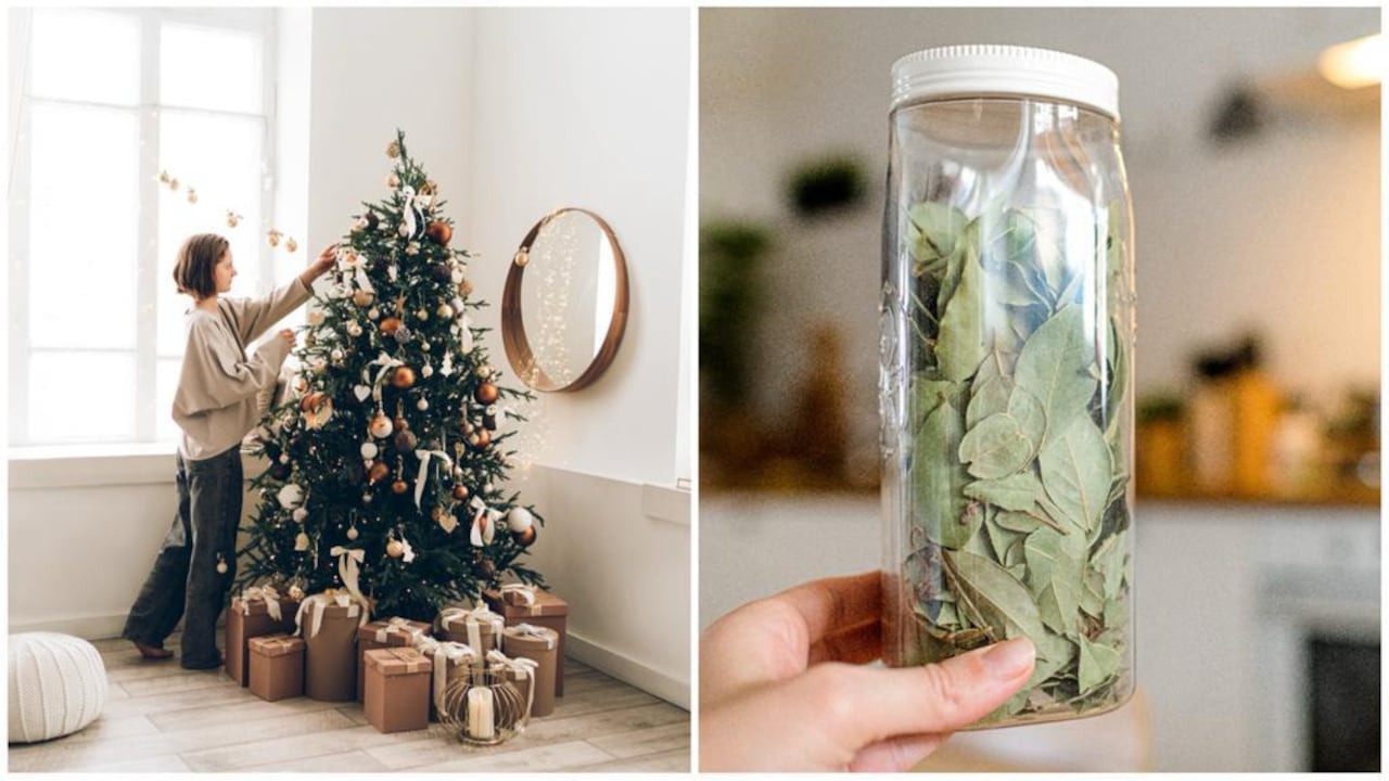 Árbol de Navidad y laurel