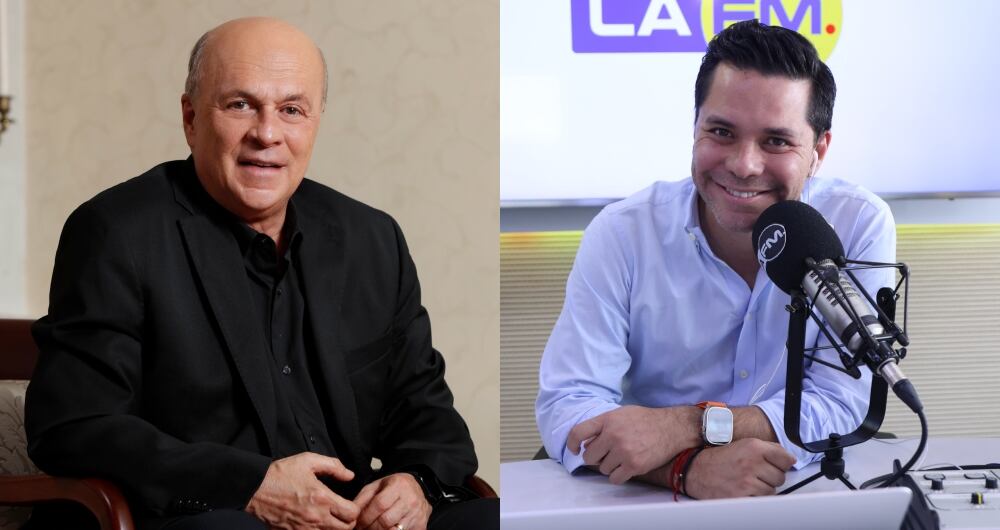 De izquierda a derecha: Carlos Antonio Vélez y su hijo Luis Carlos.