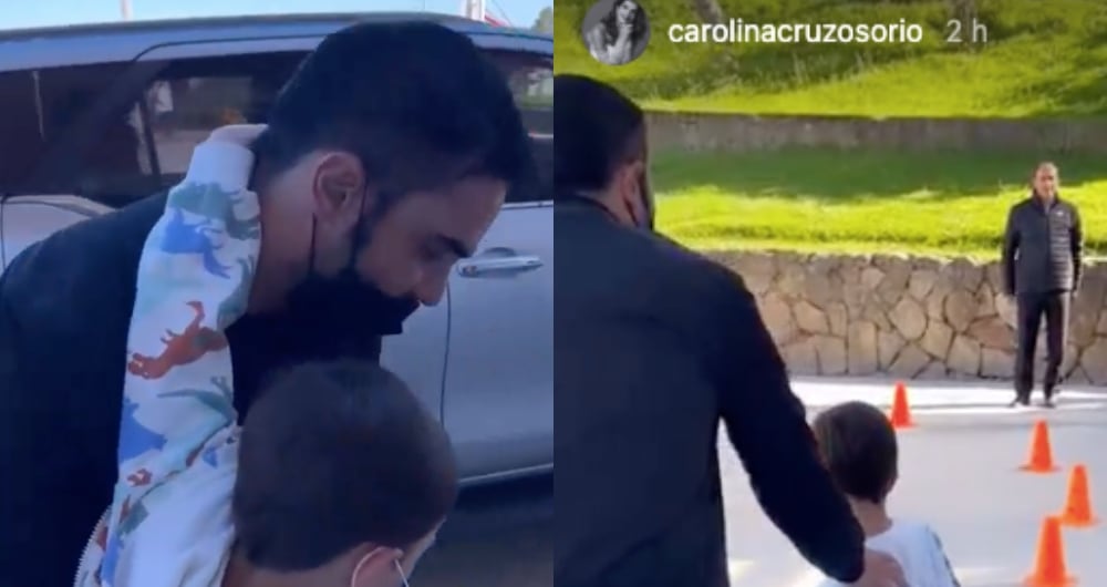 Lincon Palomeque junto a su hijo