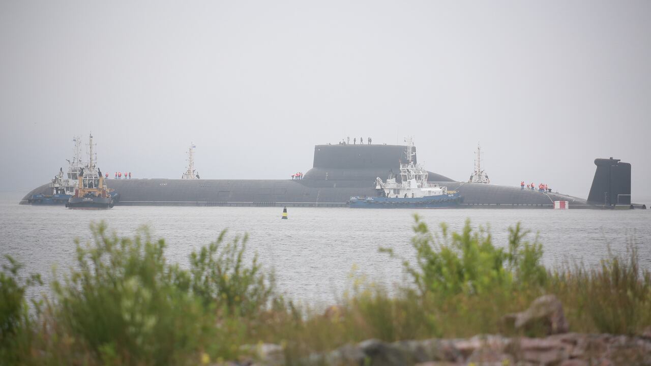 El submarino de misiles balísticos nucleares Dmitriy Donskoy (TK-208). Imagen de referencia