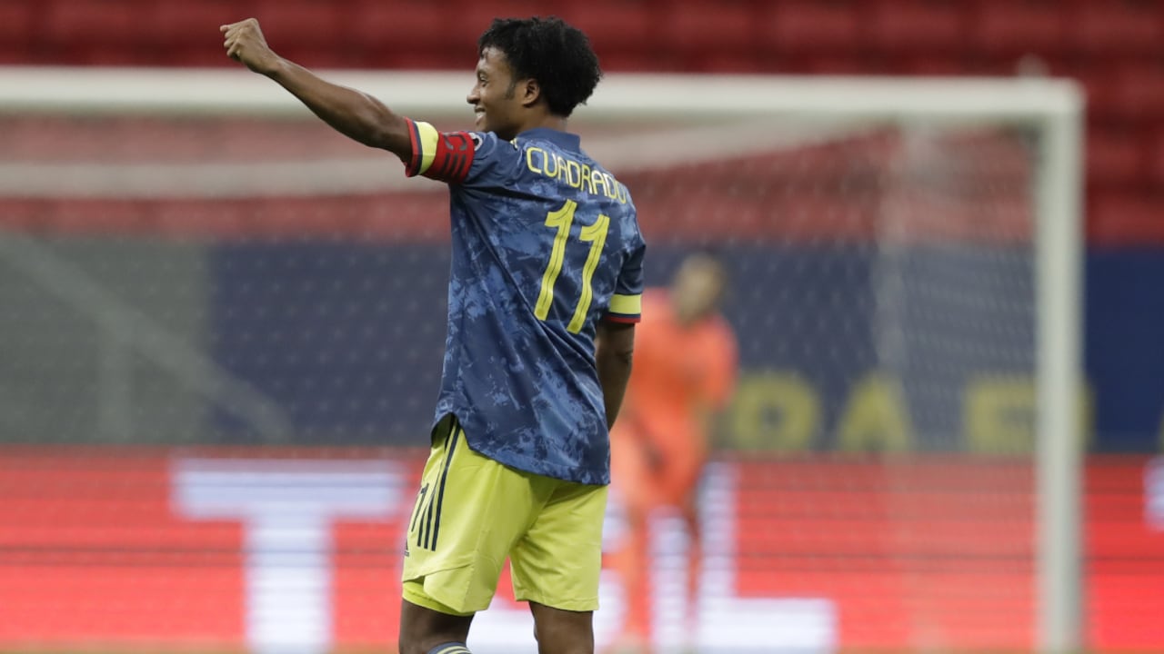 Juan Guillermo Cuadrado en el juego ante Perú