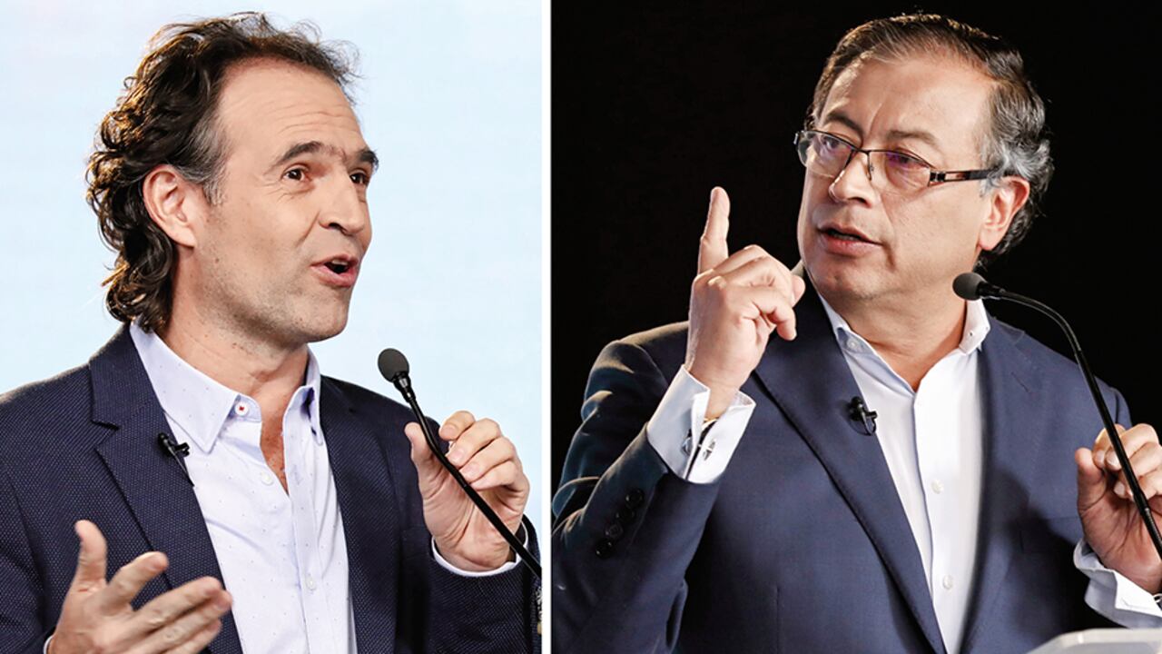 De izquierda a derecha: el excandidato Federico Gutiérrez y el presidente Gustavo Petro.