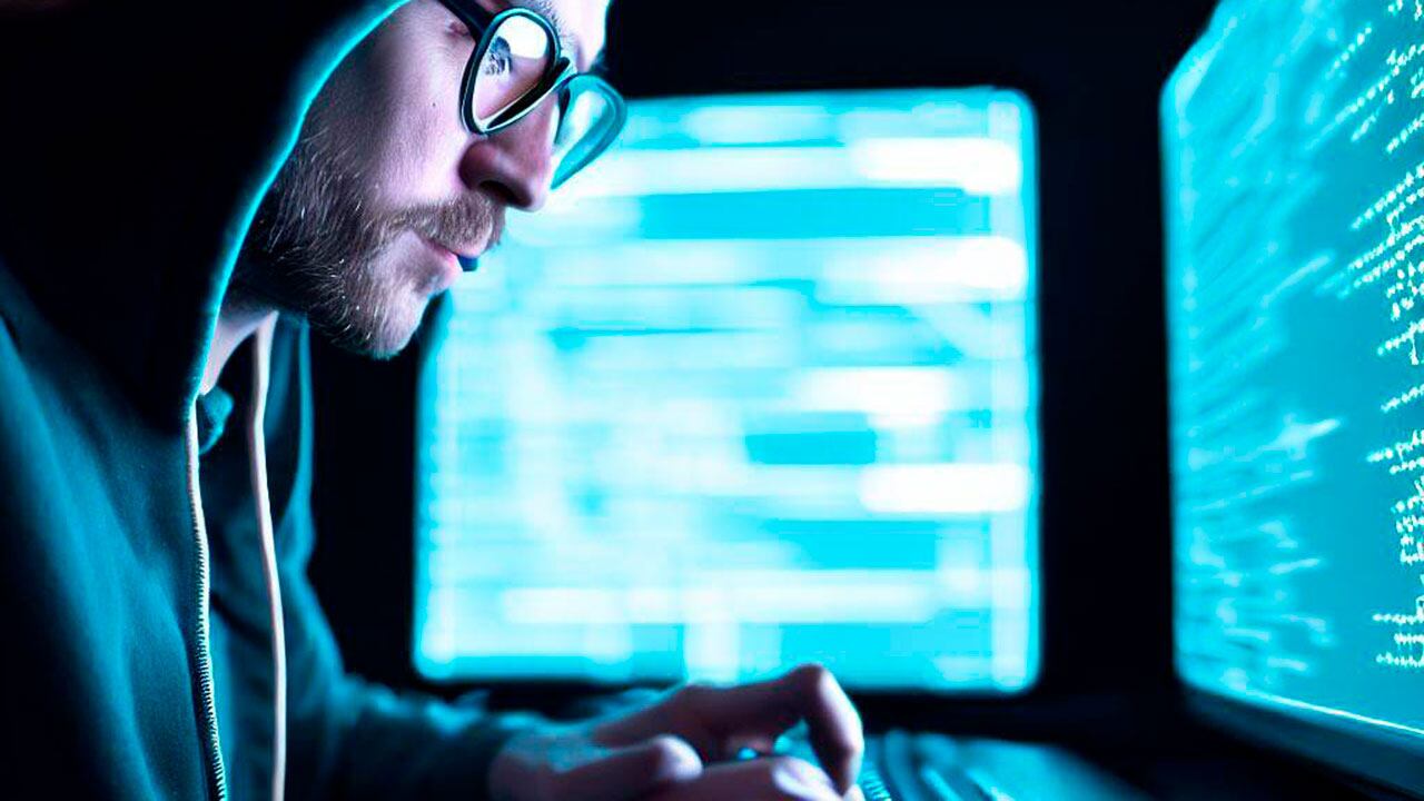 Hacker realizando un ciberataque.