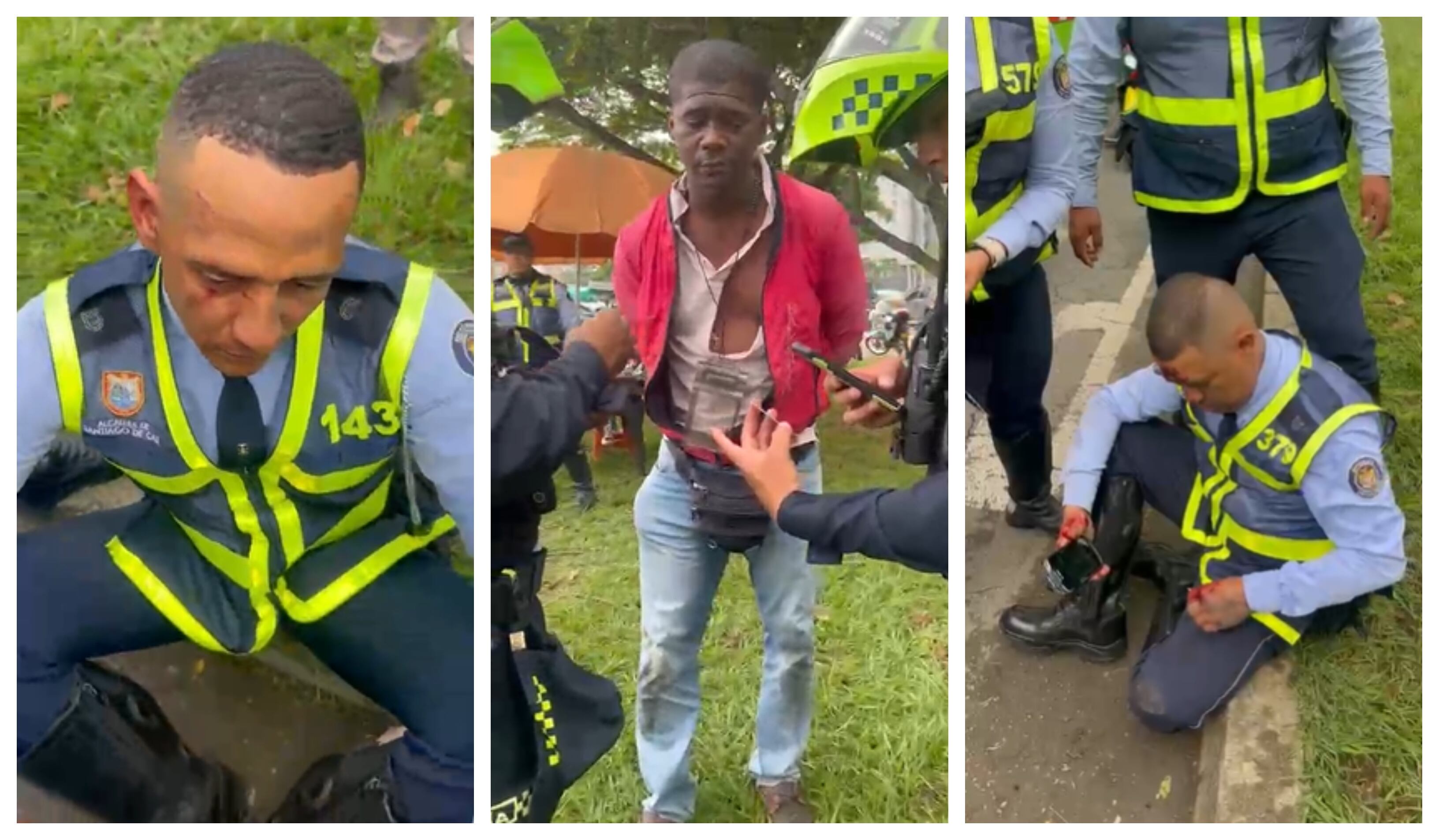 Agresión a agentes de tránsito en Cali.