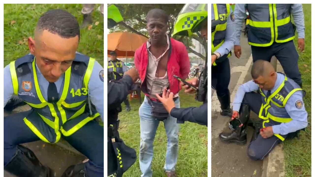 Agresión a agentes de tránsito en Cali.