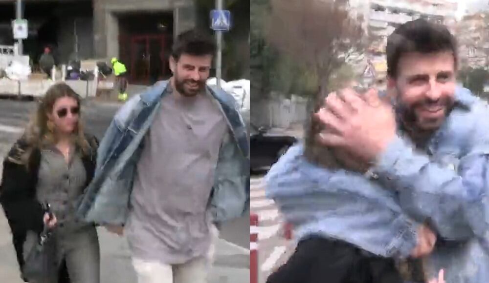 La pareja fue captada caminando, agarrada de la mano, mientras eran interrogados por un periodista.