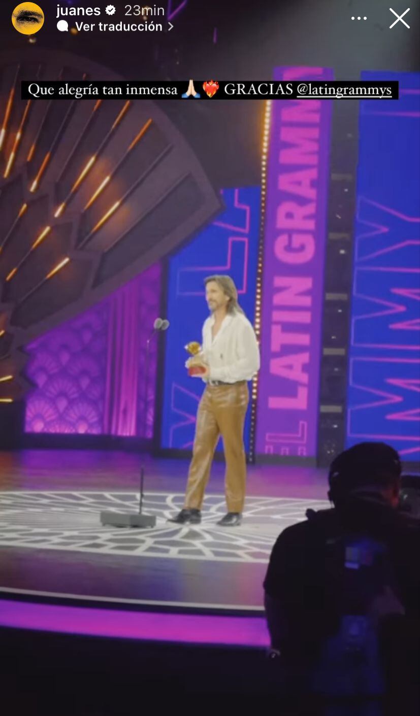 Juanes fue el ganador a mejor álbum pop rock en los Latin Grammy.