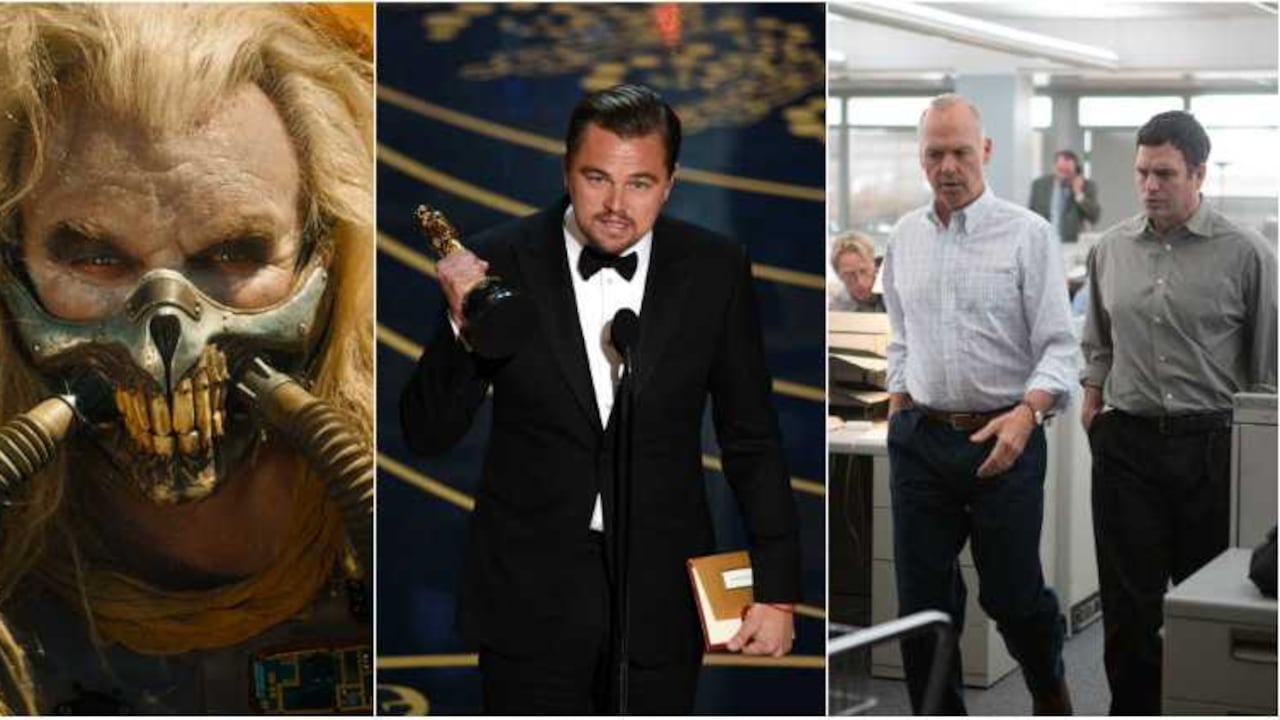 Mad Max, Leonardo DiCaprio (Foto AFP) y Spotlight, tres de los protagonistas de la noche.