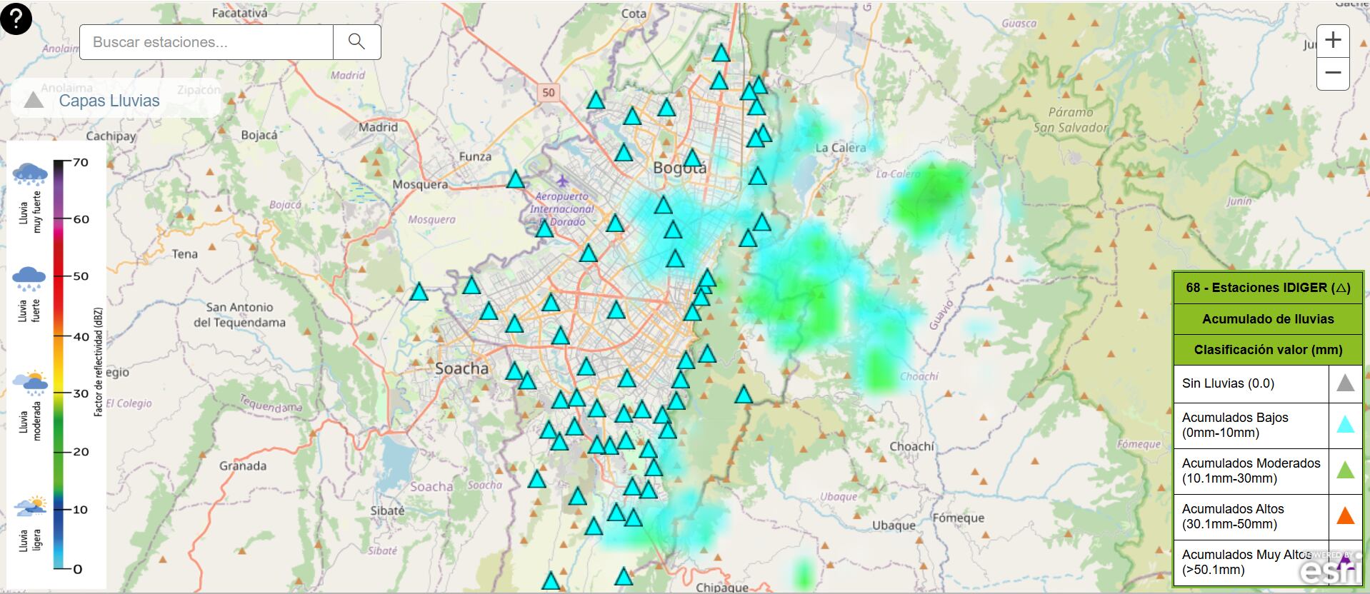 Una plataforma del distrito ofrece información meteorológica en tiempo real para conocer las zonas afectadas por la lluvia.