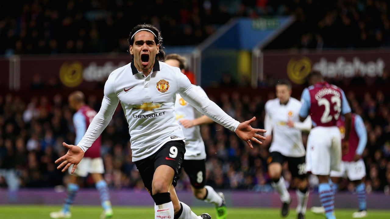 Falcao celebra un gol con el Manchester United