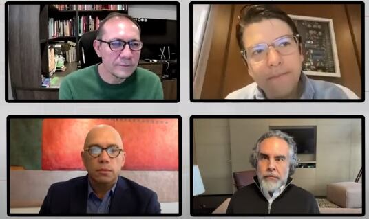 Antonio Sanguino, Armando Benedetti, Sergio Araujo y Miguel Uribe.