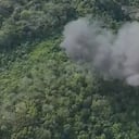 Humo tras destrucción de un laboratorio de cocaína del ELN en Norte de Santander.