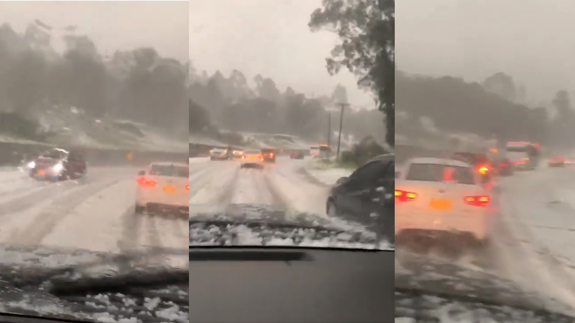 Una fuerte granizada colapso la movilidad entre Bogotá y La Calera.