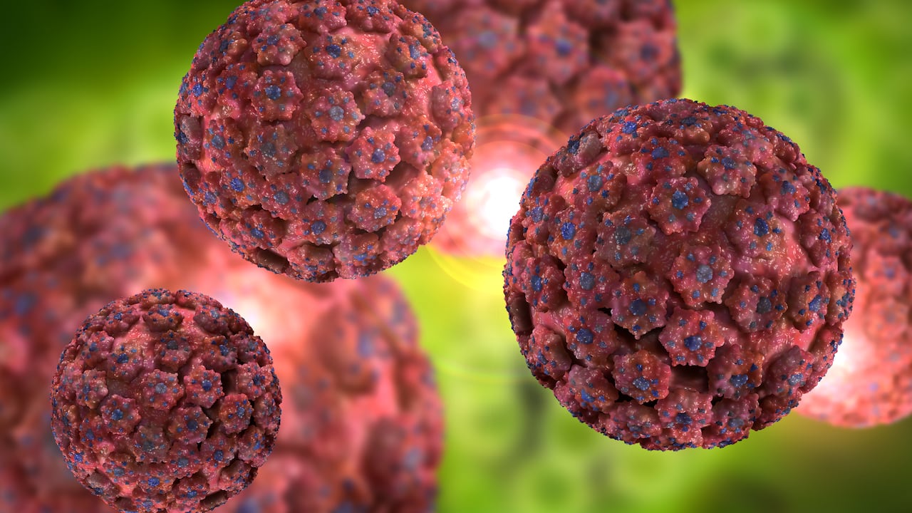 Enfermedad infecciosa Células del virus del papiloma humano Ilustración conceptual 3D