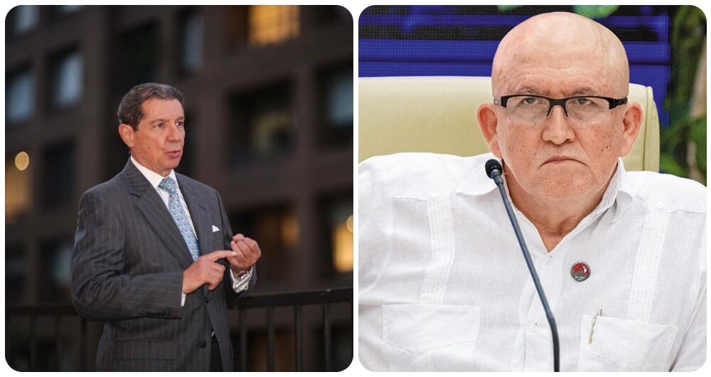 José Félix Lafaurie, negociador del Gobierno para los diálogos con el ELN, y el comandante de ese grupo criminal, Antonio García.