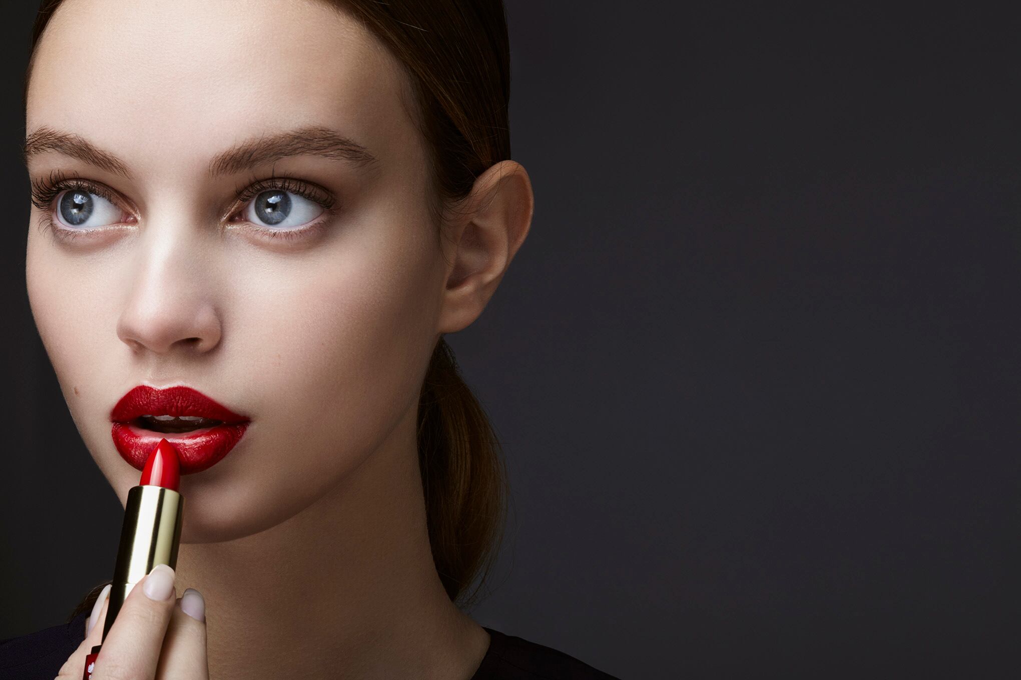 Maquillaje, belleza, mujer, labial.