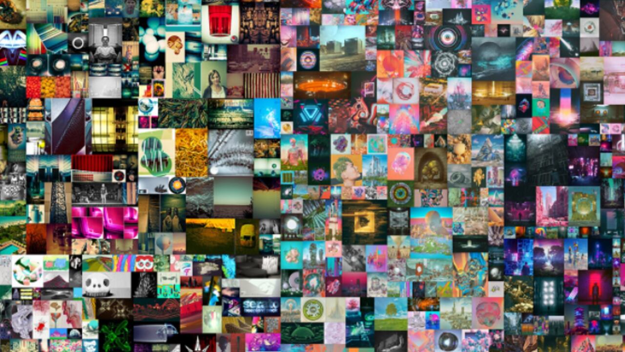 El collage Everydays: the first 5000 days, del artista Beeple, será subastado por Christie's la próxima semana.