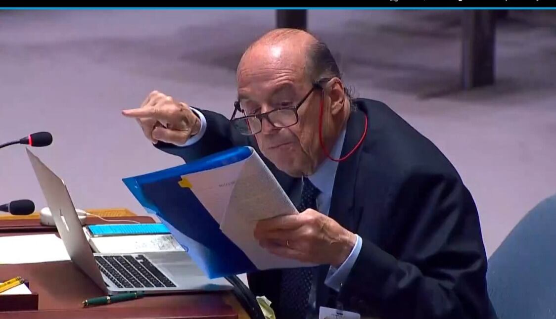 El canciller Álvaro Leyva ante la ONU, en Nueva York (Estados Unidos)
